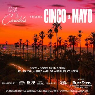 The best Cinco de Mayo event on the west coast is BACK.. get your tickets or reserve your spot today!

📍 Candela La Brea
⏰ Doors Open at 4PM 
🌮 Taco Bar 4 - 11PM 
🎟️ https://linktr.ee/candelalabrea 

#cincodemayo #event #losangeles #immersiveexperience #cincodedrinko #avvenue #mitzvah #weddingideas #midcity #corporate #privateevents #eventvenue #venue #eventspace #venuedecor #projectionmapping
